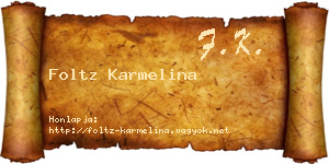 Foltz Karmelina névjegykártya